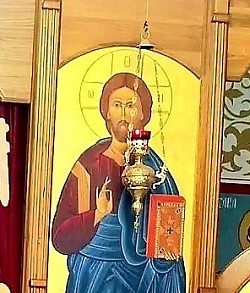 Фрескопис и детаљи зидног сликарства унутар Храма Светог пророка Илије у Карановцу са ликовима светитеља