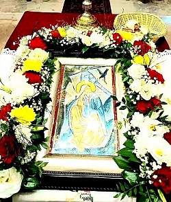 Свети пророк Илија Тесвићанин на престолној икони Храма у Карановцу који чува и штити насеље и целу општину Петрово